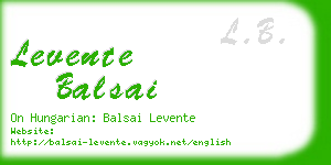 levente balsai business card